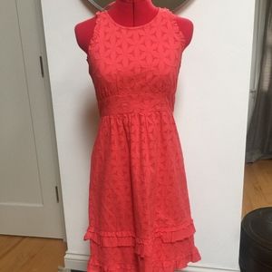 J crew orange eyelet sundress size 0